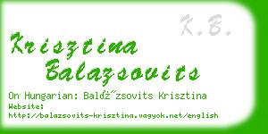 krisztina balazsovits business card